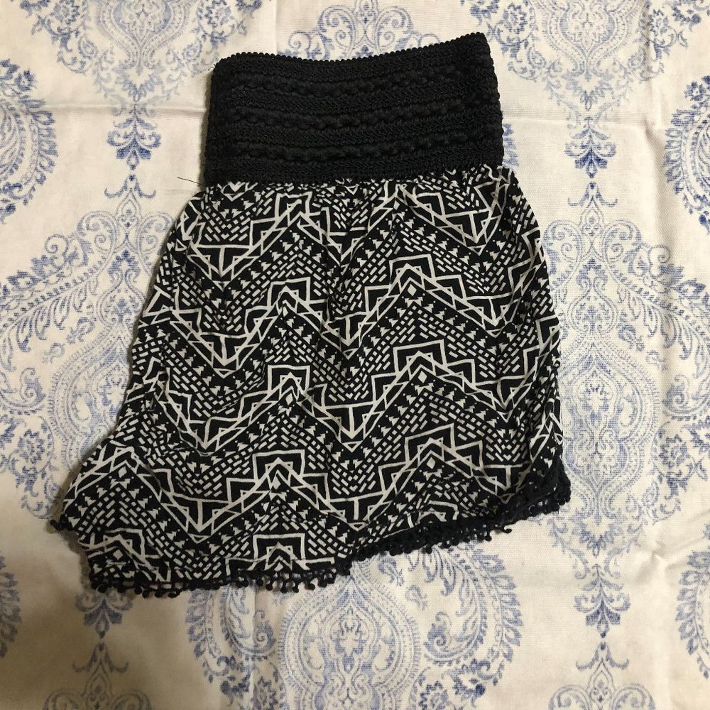 Black and White Aztec Shorts
